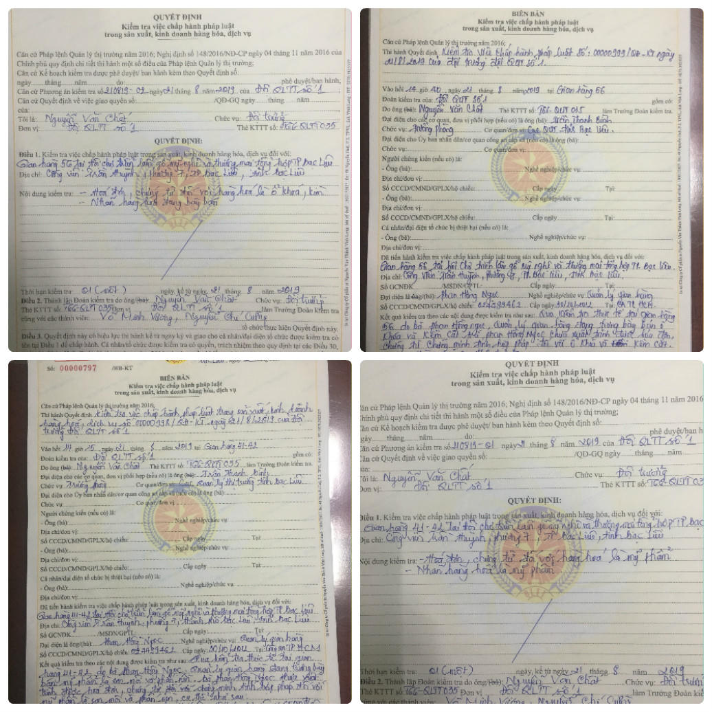 Tạm giữ nhiều lô hàng vi phạm tại Hội chợ triển lãm ở Bạc Liêu