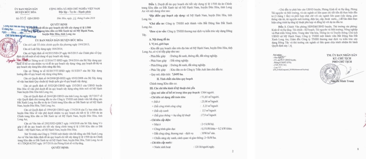 KDC Đất Xanh Long An đã được phê duyệt đồ án quy hoạch chi tiết xây dựng 1/500