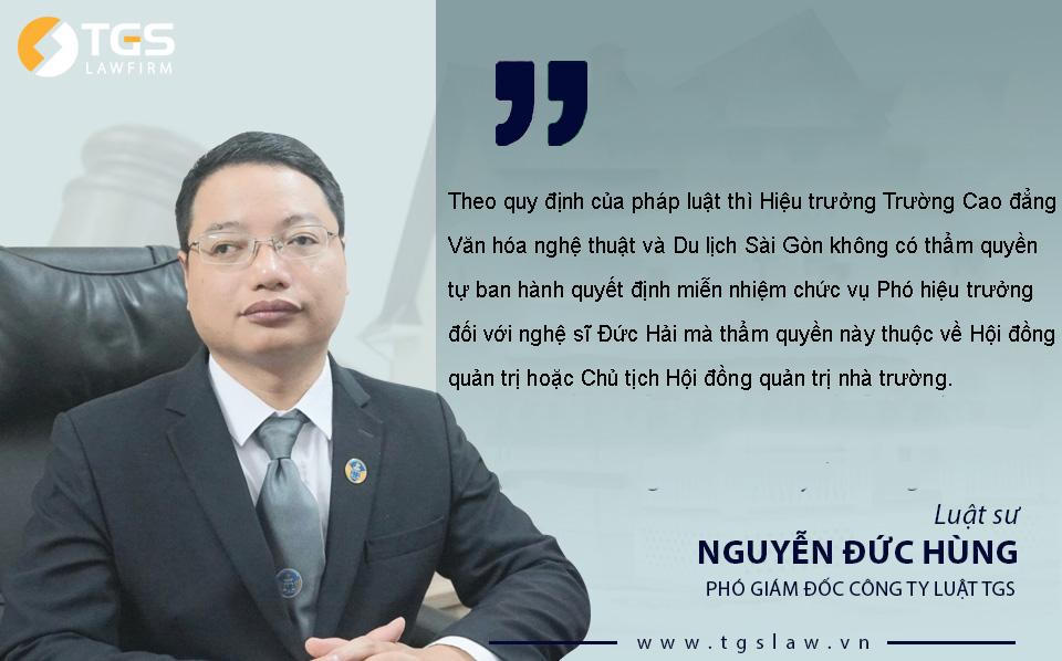Miễn nhiệm chức vụ Phó Hiệu trưởng đối với NSUT Đức Hải: Liệu quyết định miễn nhiệm có hợp pháp?