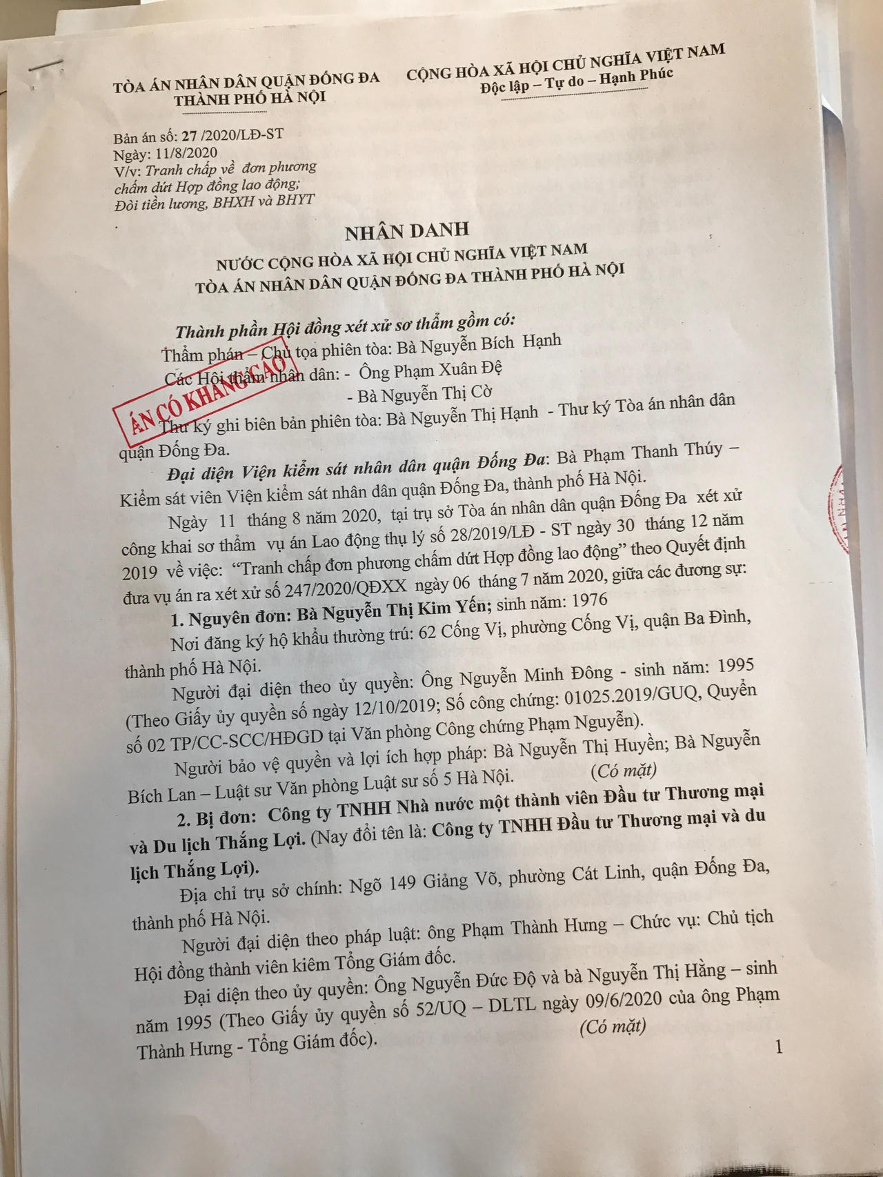 Bị cấp phúc thẩm 4 lần hoãn phiên tòa không đúng luật, người lao động “kêu cứu”