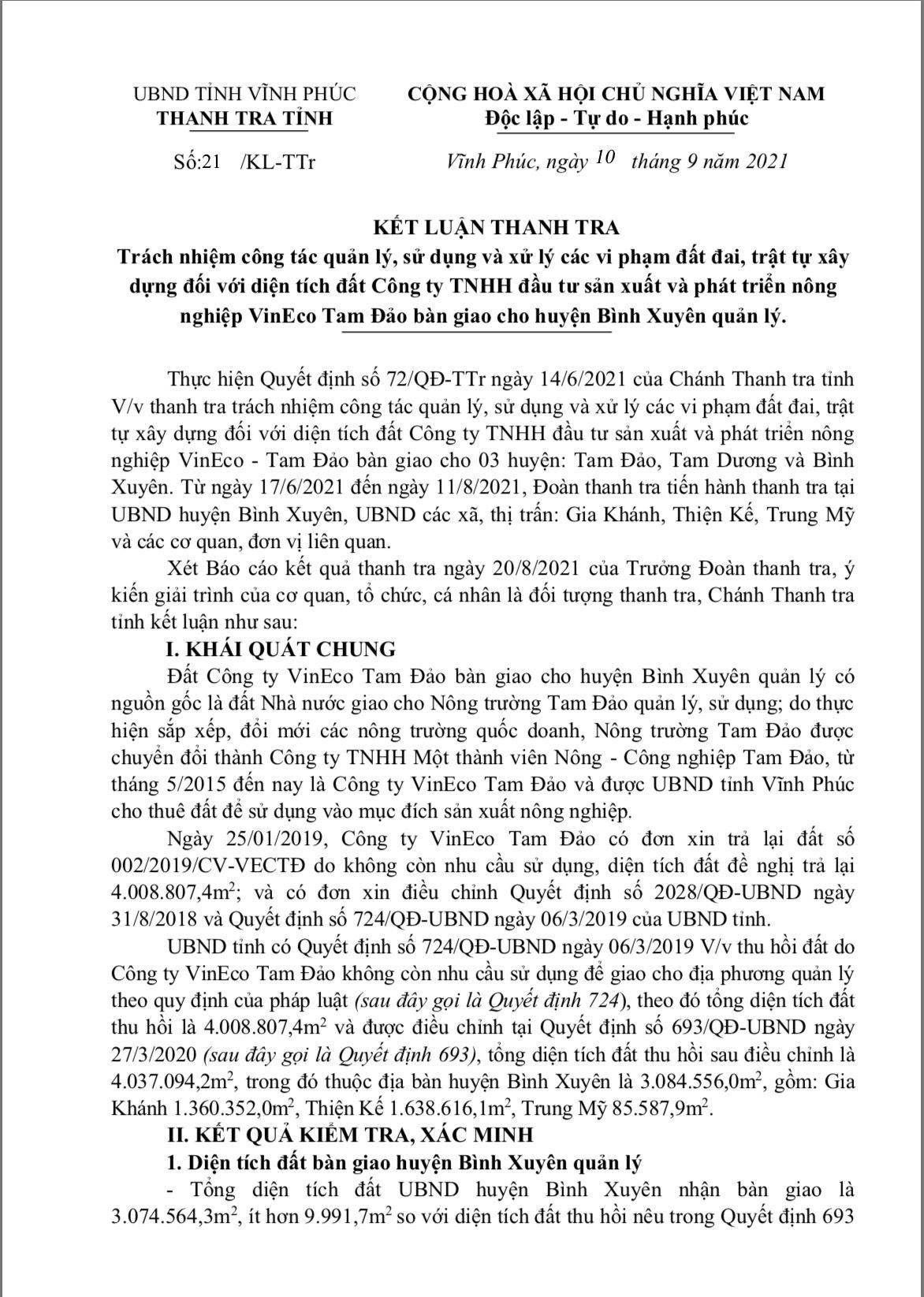 Bình Xuyên, Vĩnh Phúc: Nhức nhối vi phạm về đất đai trên địa bàn xã Thiện Kế