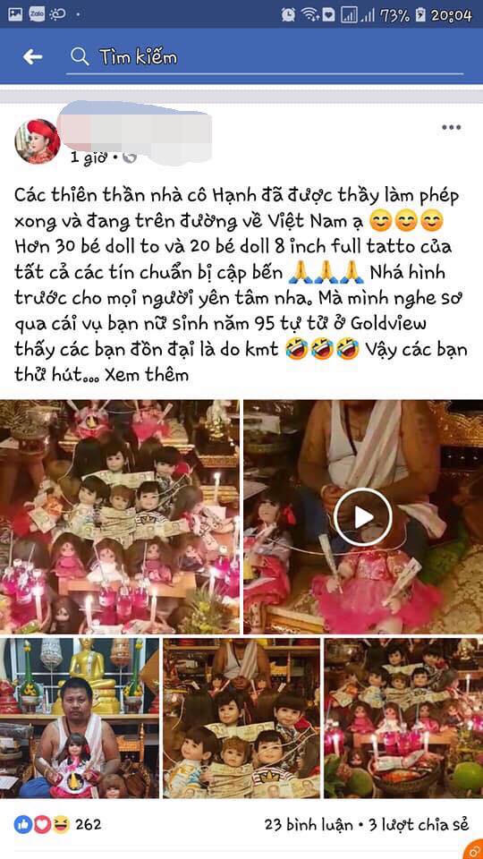 Búp bê Thái Lan Kumathong rao bán tràn lan trên mạng xã hội