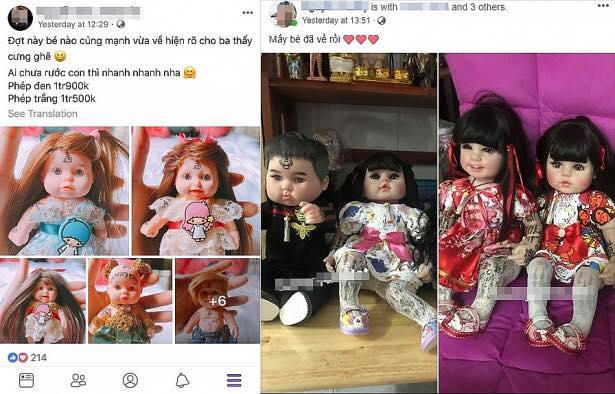 Búp bê Thái Lan Kumathong rao bán tràn lan trên mạng xã hội