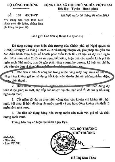 Cần hoan nghênh các bộ, ngành yêu cầu cán bộ đi hàng không giá rẻ
