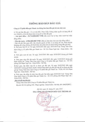  Thông tin bán đấu giá nhà 164 Trần Quang Khải bị phong tỏa