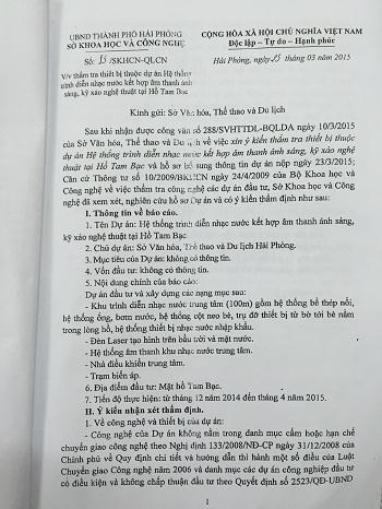 Dấu hỏi lớn sau dự án nguy cơ chết yểu trên hồ Tam Bạc