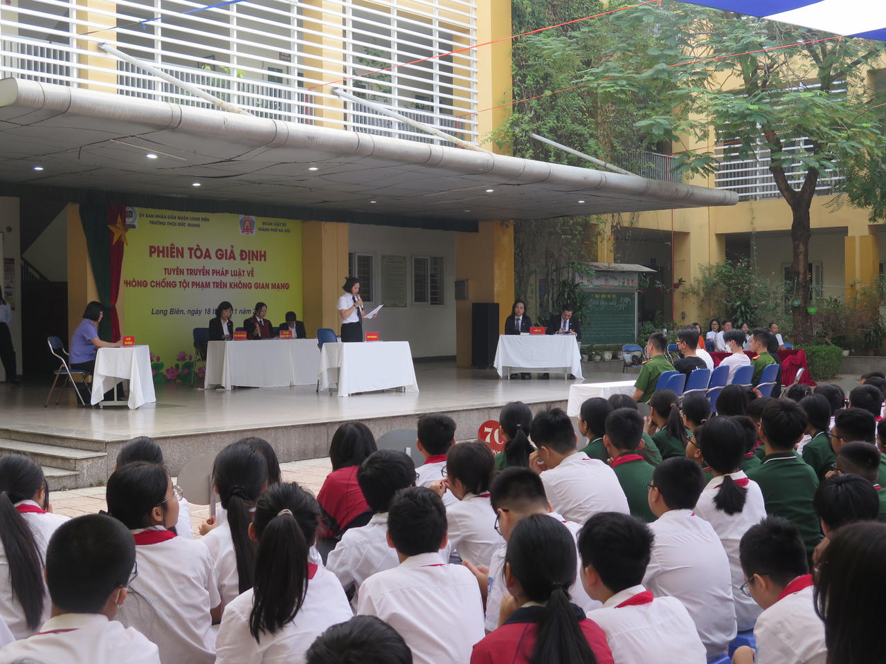 Đoàn Luật sư TP Hà Nội phối hợp với Trường THCS Đức Giang tổ chức “Phiên tòa giả định”