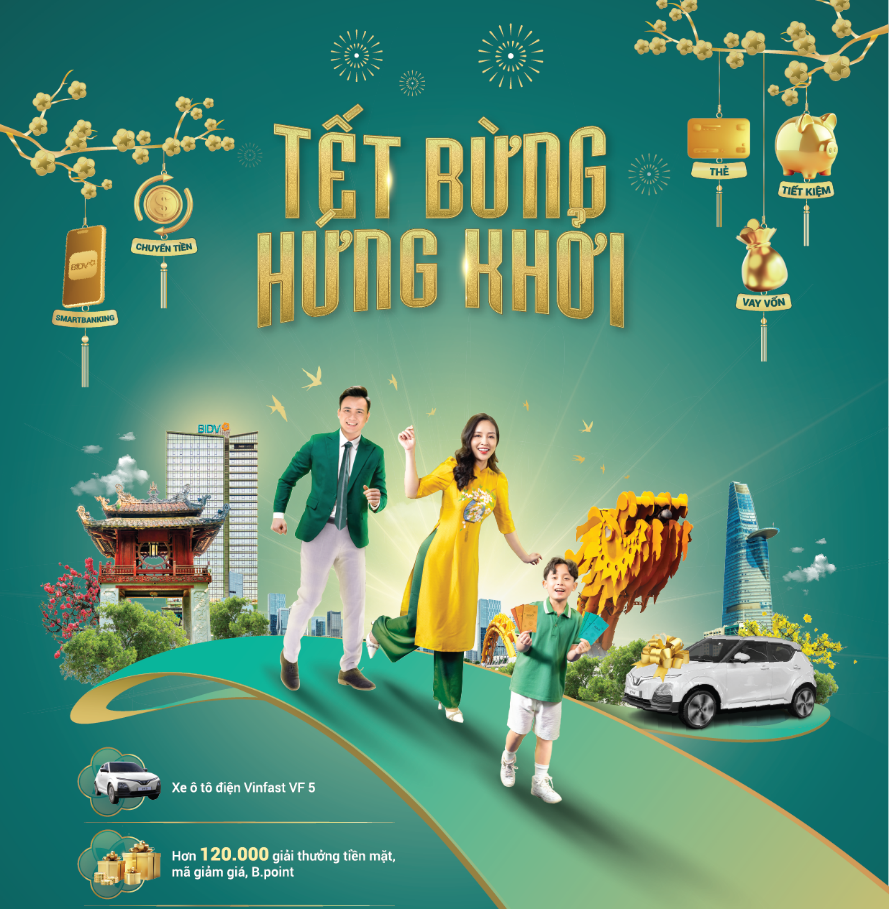 BIDV tung loạt quà tặng, ưu đãi 'khủng' dành cho khách hàng dịp Tết