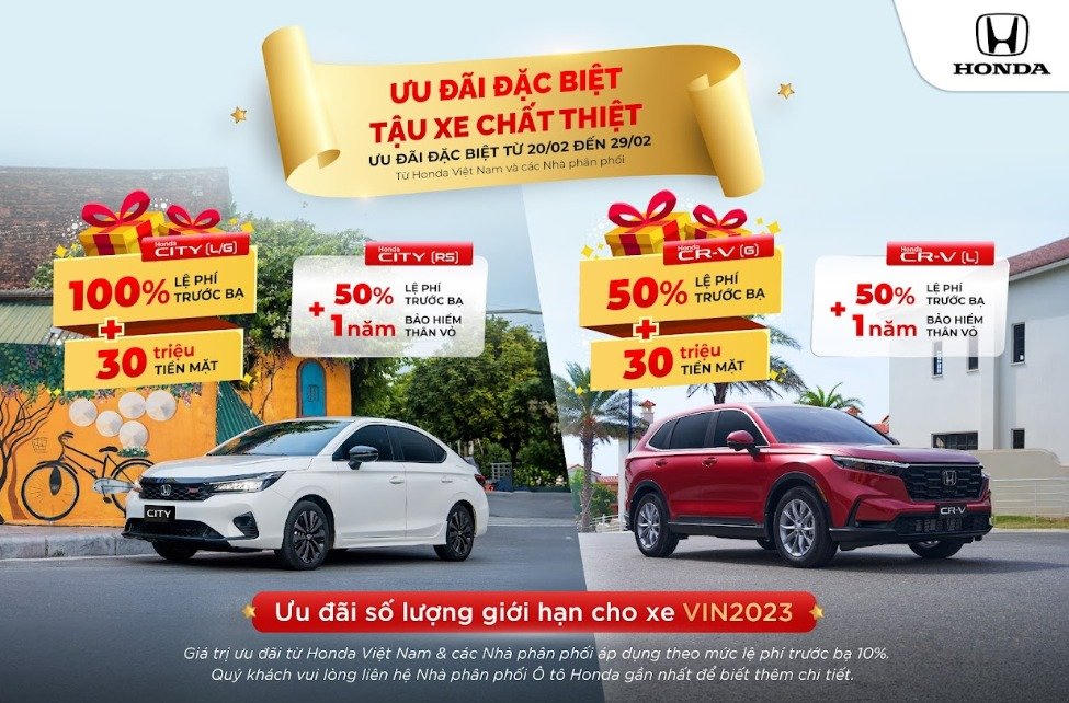 Chương trình khuyến mại của các dòng xe ô tô Honda trong tháng 2/2024