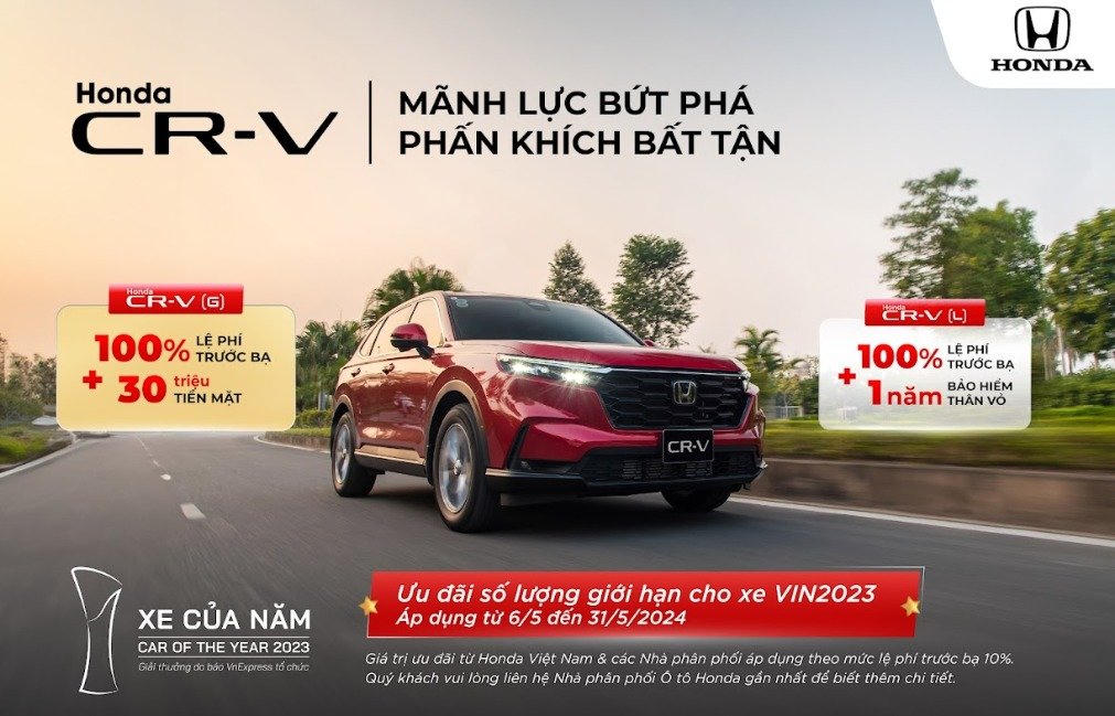 Khuyến mại của các dòng xe ô tô Honda trong tháng 5/2024