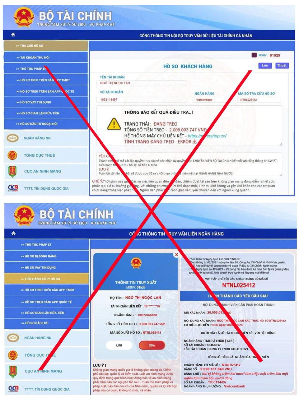 Bộ Tài chính khuyến cáo việc giả mạo văn bản, con dấu và Website của Bộ