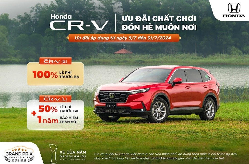 Honda Việt Nam khuyến mại của các dòng xe ô tô trong tháng 7/2024