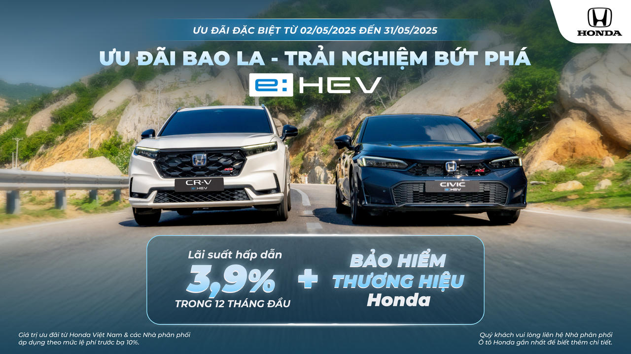 Honda Việt Nam triển khai chương trình khuyến mại trong tháng 5/2025