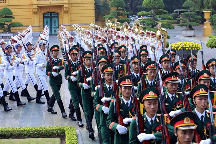 Toàn cảnh Lễ đón trọng thể Chủ tịch Trung Quốc Tập Cận Bình