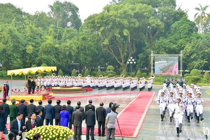 Toàn cảnh Lễ đón trọng thể Chủ tịch Trung Quốc Tập Cận Bình