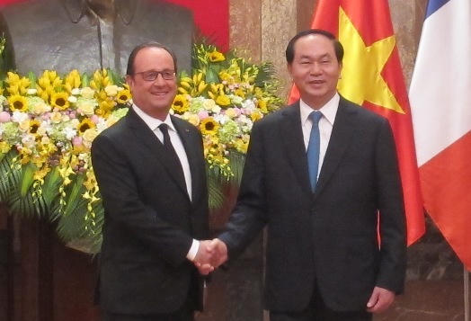 Cận cảnh lễ đón Tổng thống Pháp tại Phủ Chủ tịch