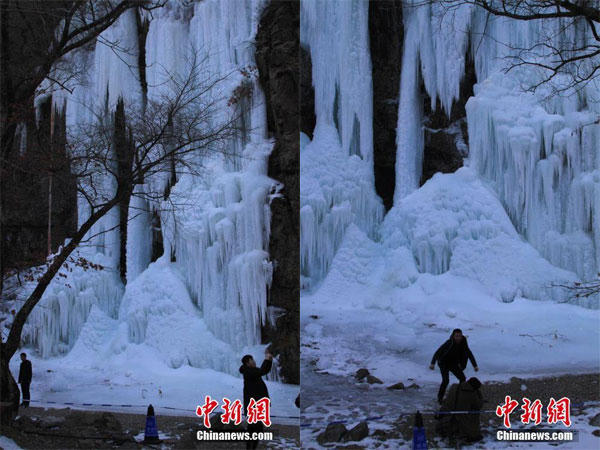 Thác nước đóng băng đẹp như trong cổ tích