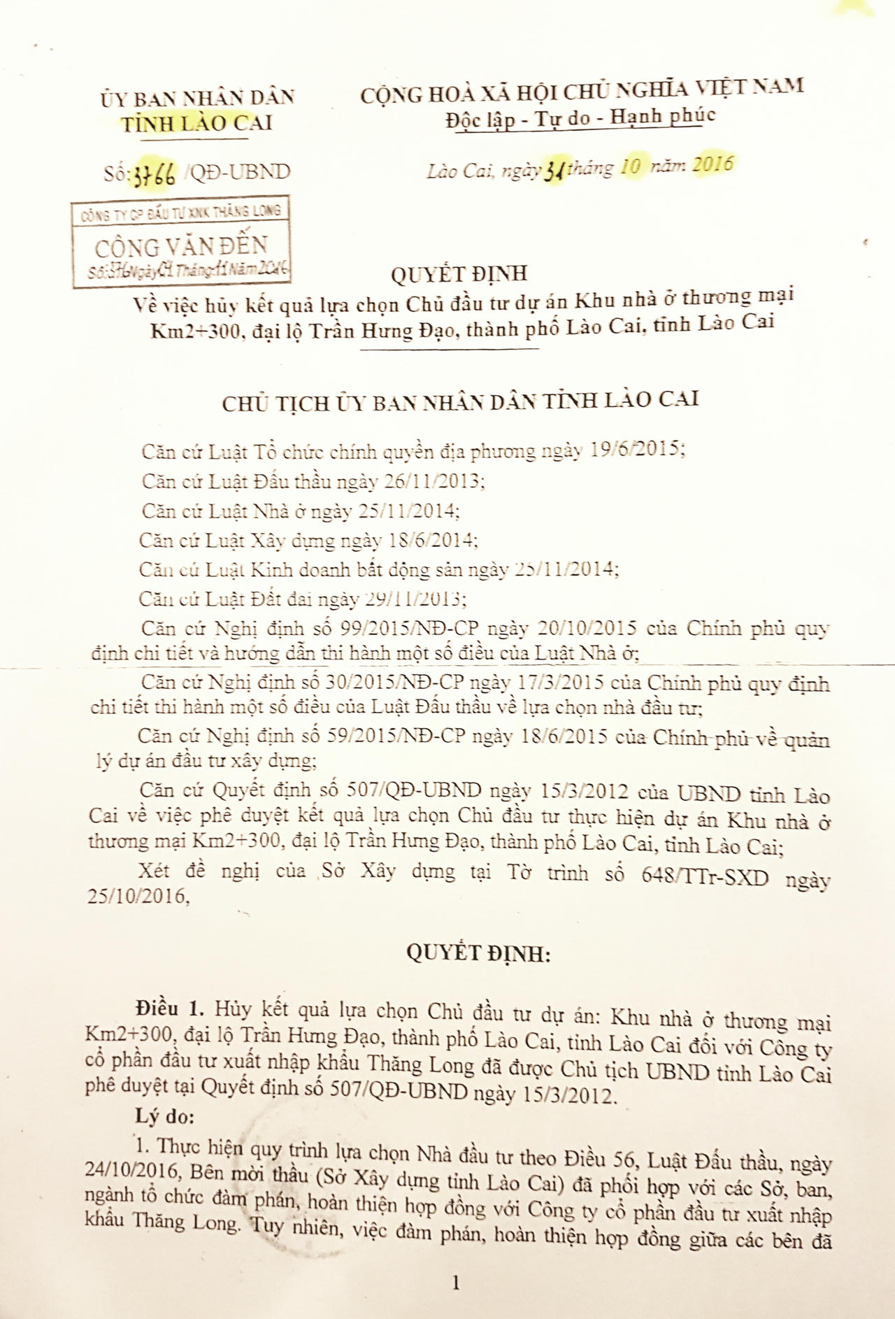 Lào Cai: Nhiều uẩn khúc phía sau quyết định hủy kết quả chọn nhà đầu tư 