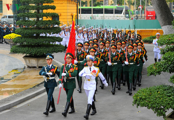 Toàn cảnh lễ đón chính thức Thủ tướng Singapore tại Phủ Chủ tịch