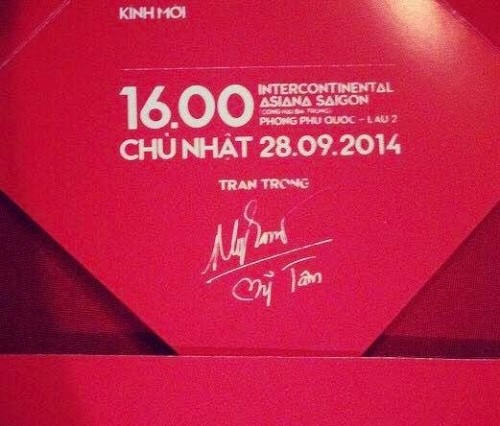 Sự thật phía sau tấm thiệp cưới gây xôn xao của Mỹ Tâm