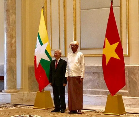 Tổng Bí thư hội đàm Tổng thống, hội kiến Chủ tịch Quốc hội Myanmar