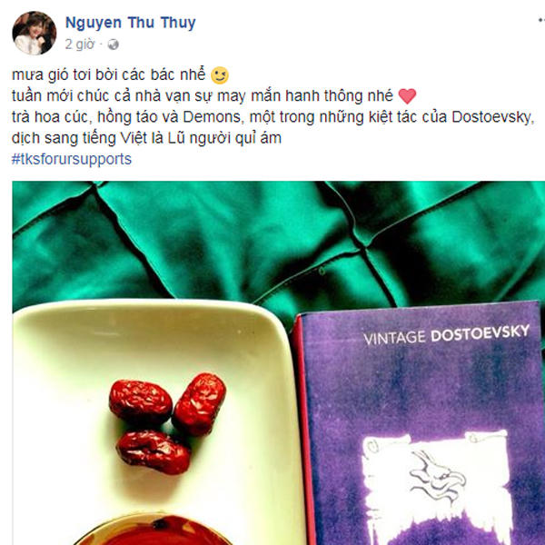 Hoa hậu Thu Thủy chia sẻ gì trên facebook khi bị em họ tố giật chồng?