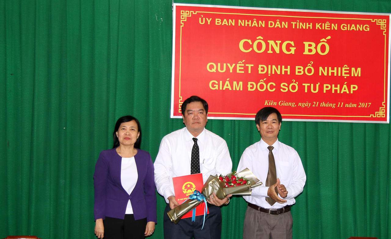 Bổ nhiệm tân Giám đốc Sở Tư pháp Kiên Giang