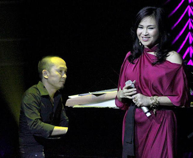 Quốc Trung và Thanh Lam trong chương trình Đường xa mây trắng.