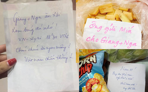 Những món quà nhỏ và lời nhắn của ông ngoại mỗi ngày khiến Giang xúc động.