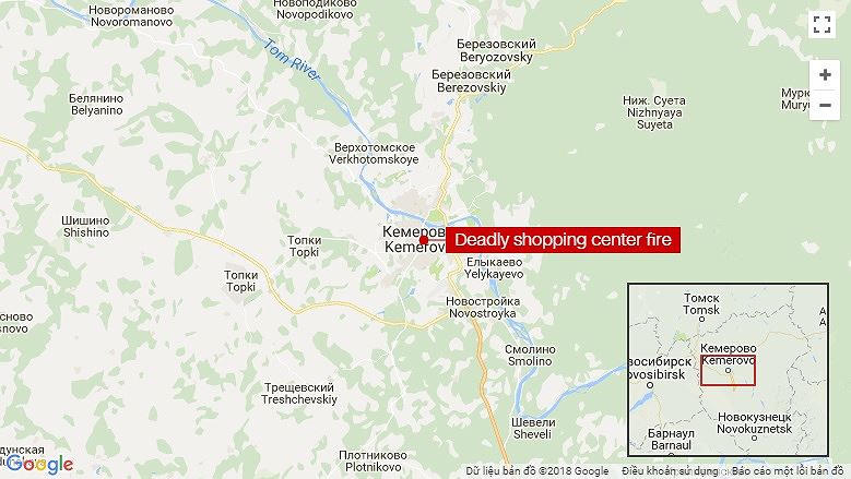 37 người chết, 69 người mất tích trong vụ cháy trung tâm thương mại tại Nga