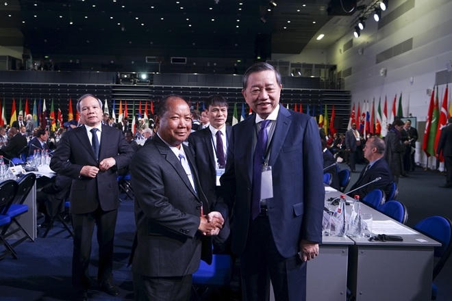 Bộ trưởng Tô Lâm tham luận tại hội nghị lãnh đạo cao cấp an ninh ở Nga