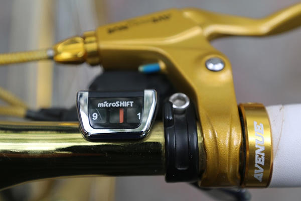 loa mat truoc chiec xe dap dat vang dung "hung ho" tren via he ha noi hinh anh 6