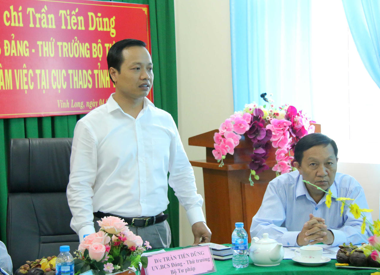Thứ trưởng Trần Tiến Dũng: THADS Vĩnh Long cần phát huy phối hợp liên ngành