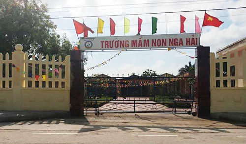 Trường Mầm non Nga Hải, nơi xảy ra vụ việc. Ảnh: Lam Sơn.