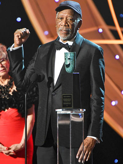Morgan Freeman nhận giải Thành tựu trọn đời của SAG-AFTRA hồi đầu năm.