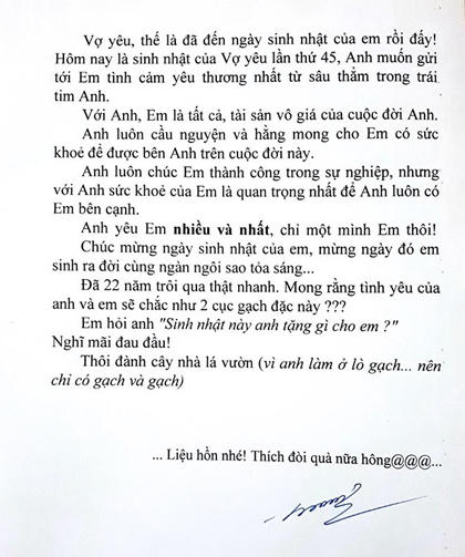 Anh chồng Quảng Ninh tặng sinh nhật vợ hai viên gạch - 6