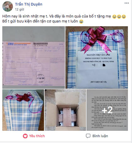 Anh chồng Quảng Ninh tặng sinh nhật vợ hai viên gạch