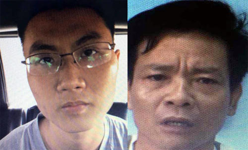 Nam (trái)- người trực tiếp ném quả nổ vào trụ sởCông an phường 12 và Giang.