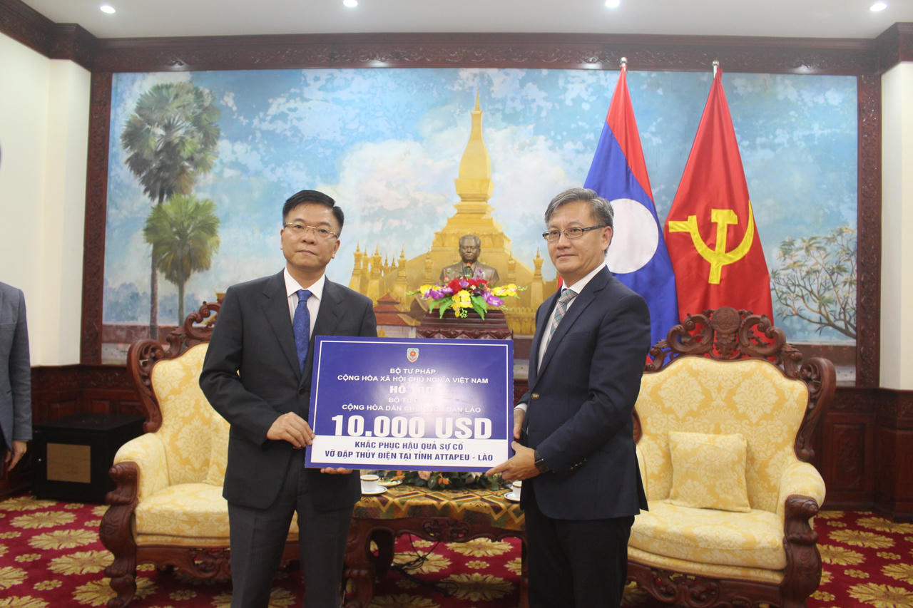 Bộ Tư pháp hỗ trợ khắc phục hậu quả sự cố vỡ đập thủy điện tại tỉnh AttaPeu Lào