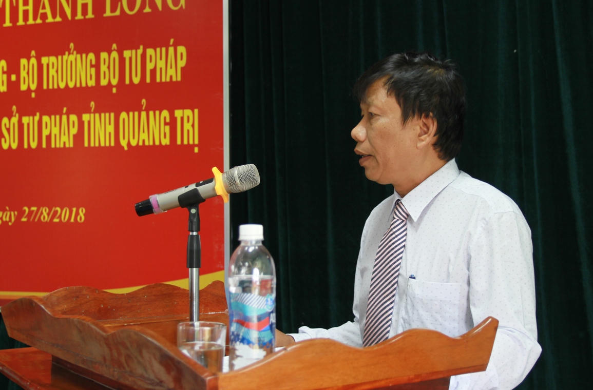 Bộ trưởng Lê Thành Long thăm và làm việc tại Sở Tư pháp Quảng Trị