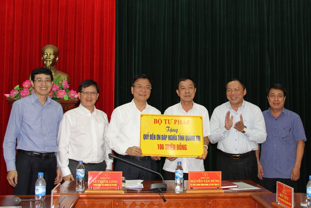 Bộ trưởng Lê Thành Long làm việc với Thường trực Tỉnh ủy và Cục THADS Quảng Trị