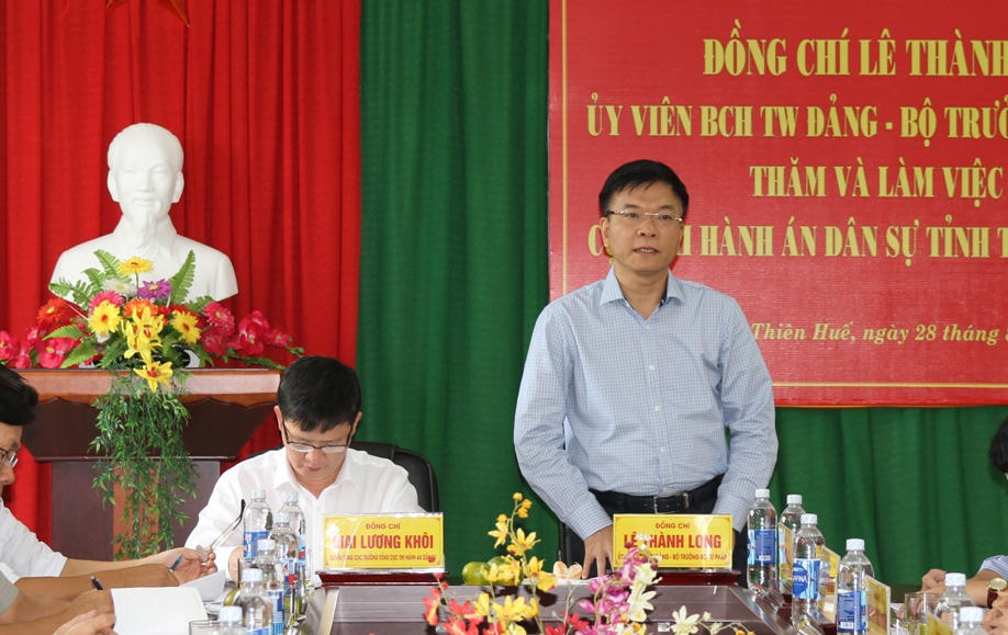 Bộ trưởng Lê Thành Long làm việc với Thường trực Tỉnh ủy Thừa Thiên Huế