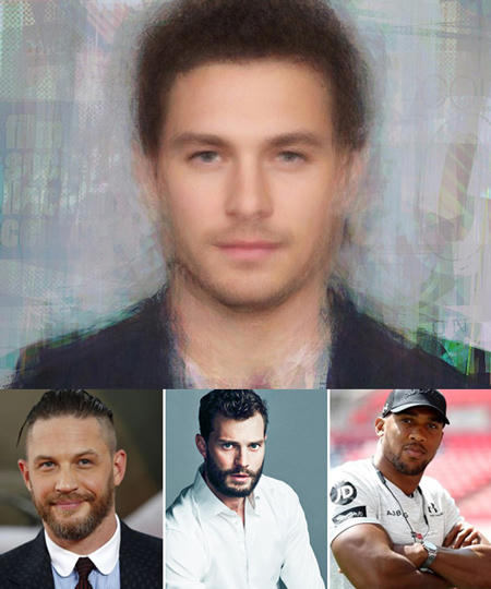 Người đàn ông hoàn hảonhất thế giới là sự pha trộn giữa 3 người nổi tiếng Tom Hardy, Jamie Dornan and Anthony Joshua(từ trái sang).Ảnh: Mens Pharmacy.