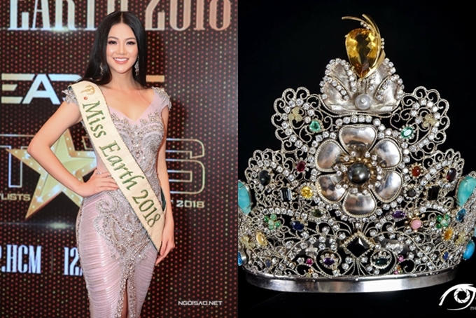 Ngày 11/11, Miss Earth 2018 Nguyễn Phương Khánh trở về Việt Nam sau một tuần đầu tiên thực hiện nghĩa vụ tân hoa hậu tại Philippines. Tuy nhiên, chiếc vương miện danh giá vắng bóng khiến nhiều khán giả bày tỏ sự thắc mắc. Phương Khánh cho biết chiếc vương miện có giá trị lớn nên không thể rời khỏi Philippines nếu không có sự đồng hành của chủ tịch cuộc thi. Ngoài ra, chiếc vương miện phiên bản dành cho Phương Khánh chưa kịp đến tay tân hoa hậu mà không rõ nguyên nhân. Vương miện của Phương Khánh giành được bắt đầu sử dụng từ năm 2009. Thiết kế đính nhiều đá quý đại diện cho các quốc gia tham dự cuộc thi Miss Earth, được làm 100% từ việc tái chế vàng 14K và hợp kim bạc.Giữa vương miện là một bông hoa biểu tượng cho một trái đất hạnh phúc và thịnh vượng.