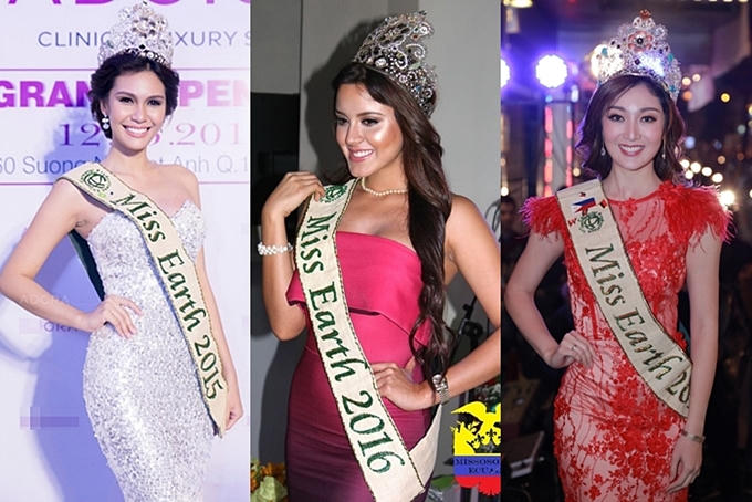 Khác với Phương Khánh, các hoa hậu tiền nhiệm đều thường xuyên sử dụng thiết kếđắt giá này. Miss Earth 2015 và 2017 đội vương miện khi sang Việt Nam tham gia một sự kiện nhãn hàng trong nhiệm kỳ, riêng Miss Earth 2016 khi trở về quê nhà Ecuador sau đăng quang cũng xuất hiện cùng vương miện.