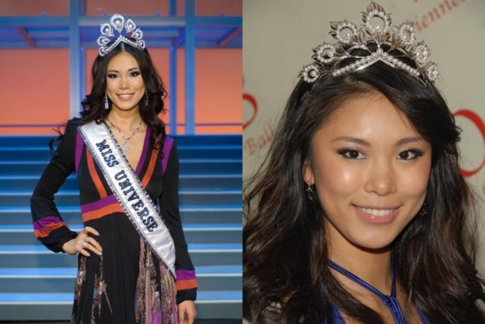 Mikimoto được sử dụng lầ cuối vào năm 2007 với chiến thắng của Hoa hậu Nhật Bản - Riyo Mori. Ban tổ chức Miss Universe cũng chuẩn bị một vương miện bản sao (phải)cho hoa hậu đương nhiệm sử dụng. Đây cũng là món quà dành cho hoa hậu sau khi kết thúc nhiệm kỳ.