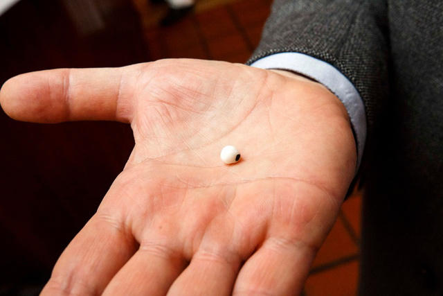  Viên ngọc trai của ông Rick Antosh có những khiếm khuyết... 