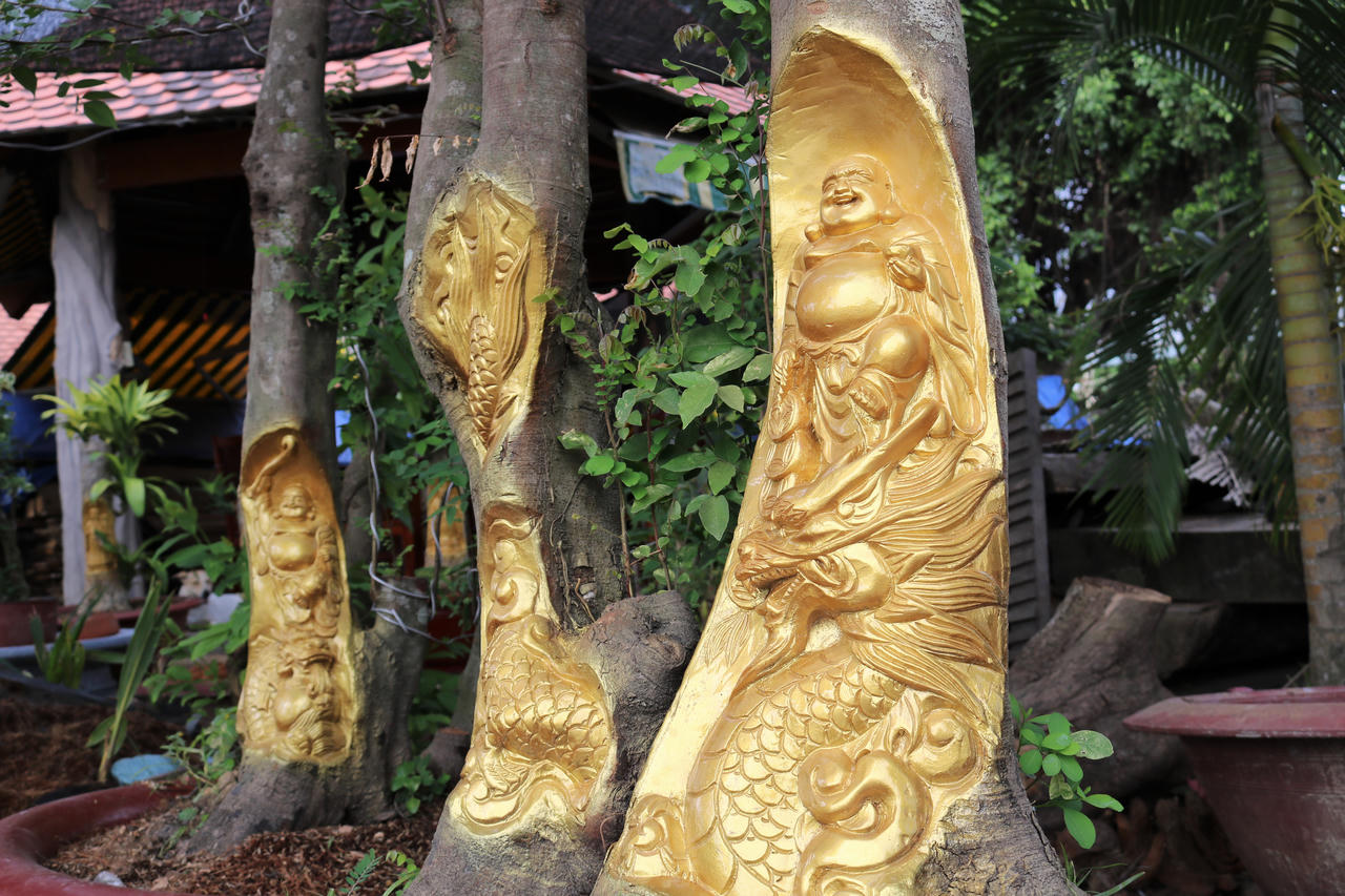 Độc đáo những bức tượng vàng 'ẩn mình' trên thân cây sống