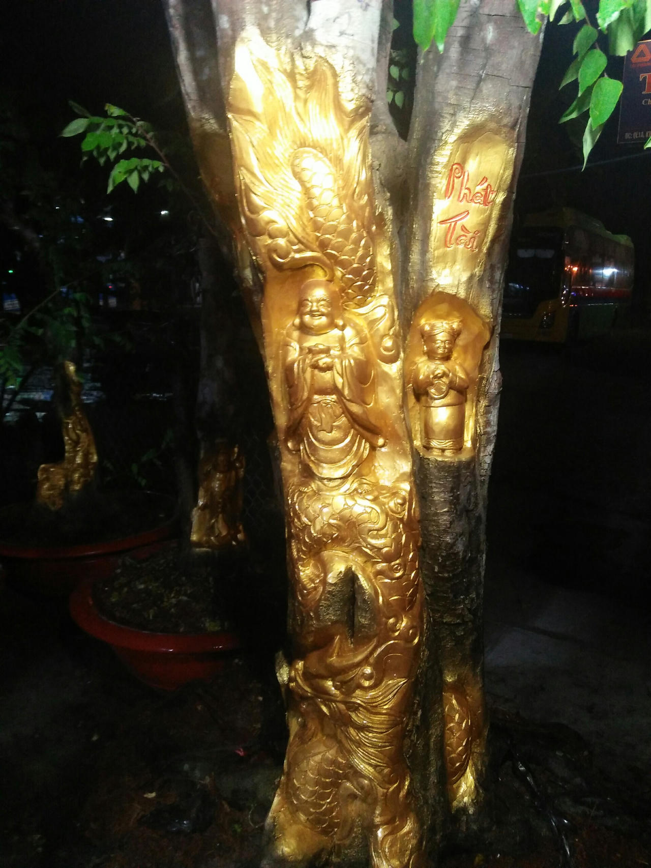 Độc đáo những bức tượng vàng 'ẩn mình' trên thân cây sống