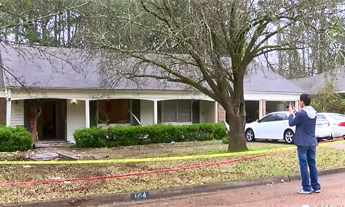 Ngôi nhà nơi xảy ra vụ nổ súng khiến 5 người thiệt mạngở thành phố Clinton, bang Mississippi, Mỹ. Ảnh: CBS News